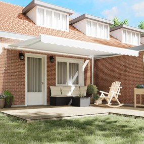 Toldo Retrátil Manual vidaXL Branco 450x350 cm