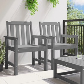 Cadeiras de Jantar 2 pcs Cinza Claro HDPE