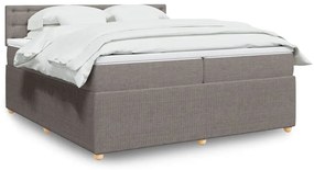 vidaXL Cama com molas/colchão 200x200 cm tecido castanho-acinzentado