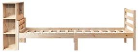 Cama com estante sem colchão 100x200 cm pinho maciço