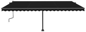 Toldo retrátil manual com LED 500x350 cm antracite