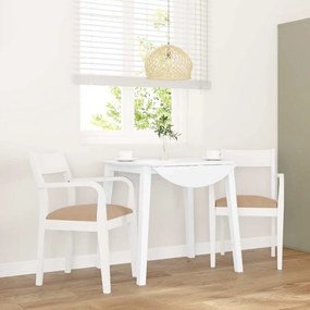vidaXL Cadeiras de jantar com almofadões 2 pcs madeira maciça branco