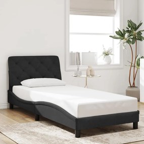 vidaXL Estrutura de cama c/ cabeceira 80x200 cm veludo preto