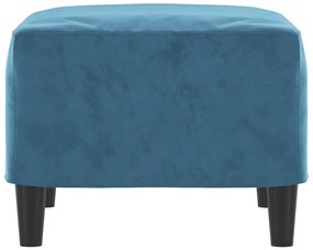Apoio de pés 60x50x41 cm veludo azul