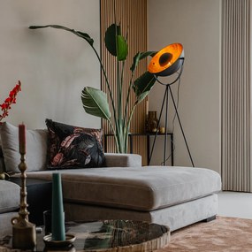 Candeeiro de pé preto com dourado 42 cm tripé ajustável - Magnax