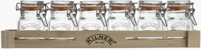 Conjunto de frascos para especiarias com caixa de madeira Kilner, conjunto de 20