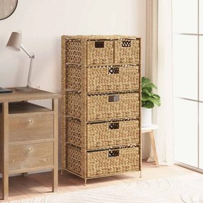vidaXL Unidade de arrumação com 6 cestos 47x37x100 cm jacinto de água