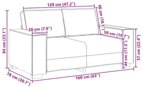 Conjunto de Sofá de 2 Peças com Almofadas em Linho