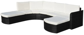 vidaXL Conjunto de sofás de jardim 16 pcs vime preto
