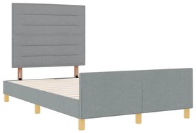 Cama vidaXL Cinza Claro 120x190 cm Tecido