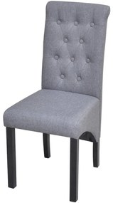Cadeiras de jantar 6 pcs tecido cinzento-claro
