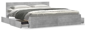 Estrutura de cama c/ cabeceira derivados madeira cinza-cimento