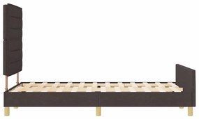 Cama vidaXL Castanho Escuro 160x200 cm Tecido