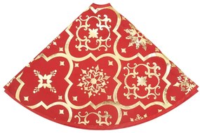 Saia de árvore de Natal luxuosa 150 cm com meia tecido vermelho