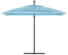 Guarda-sol de jardim com poste de aço 290x290x238 cm azul