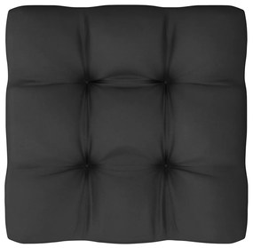 10 pcs conjunto lounge jardim c/ almofadões pinho maciço preto