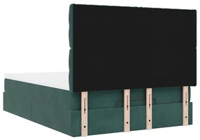 Estrutura cama otomana colchões 140x200 cm veludo verde escuro