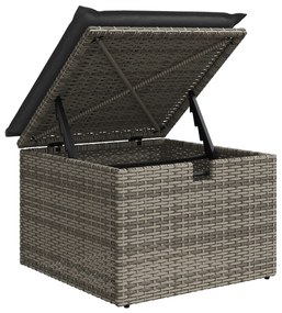 Conjunto de Sofá de Jardim de 6 Peças com Almofadas Cinza Pólo Rattan