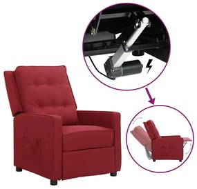 vidaXL Poltrona elevatória tecido vermelho tinto