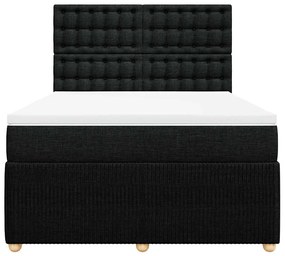 Cama com molas/colchão 140x200 cm tecido preto