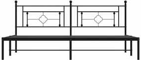 Estrutura de cama com cabeceira 193x203 cm metal preto