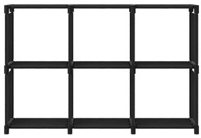Unidade de prateleiras 6 cubos 103x30x72,5 cm tecido preto
