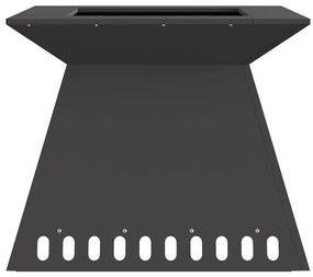 Fogo de Chão Preto 60x60x50 cm Aço
