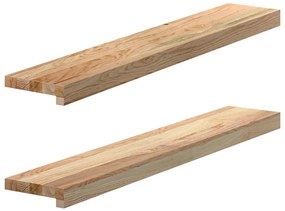 vidaXL Soleiras da janela 2 pcs 90x15x2 cm carvalho maciço não tratado
