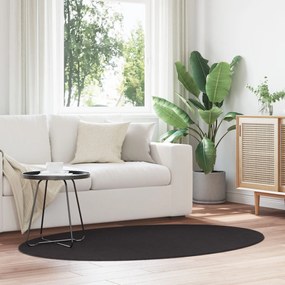 Tapete vidaXL "HUARTE" Preto 100x200 cm Oval