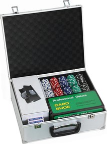 SPORTNOW Maleta de Poker Conjunto Completo 300 Fichas, Cartas de Jogo, Dados, Dealer, Tapete, Chaves, Estojo em ABS, Prata | Aosom Portugal