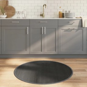 vidaXL Tapete redondo 100 cm bambu cinzento