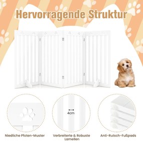 Portão dobrável para animais de estimação com 3 painéis - Branco