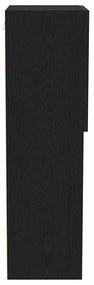 Armário de TV vidaXL com Luzes LED Carvalho Preto 40,5x30x102 cm