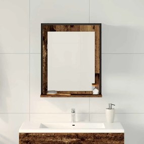 Espelho de Banheiro vidaXL Madeira Velha 50x12x60 cm Madeira Ingeneriz