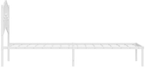 Estrutura de cama com cabeceira 90x190 cm metal branco