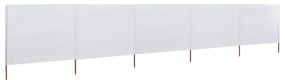 Para-vento com 5 painéis em tecido 600x80 cm cor areia branco