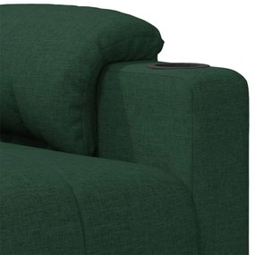 Poltrona de massagens elétrica tecido verde-escuro