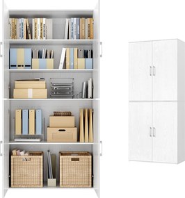 Armario multiusos 80 x 40 x 180 cm (L x P x A),, de aglomerado Branco 