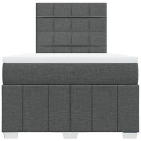 Cama boxspring com colchão 120x190 cm tecido cinzento-escuro