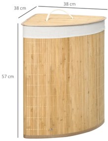 Cesto de Roupa de Bambu Capacidade de 55L Cesto para Roupa Suja em For