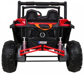 Buggy elétrico para Crianças 24V 4x4 2 Lugares UTV-MX Rodas de EVA, Assento de couro Vermelho