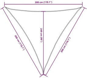 Para-sol estilo vela tecido oxford triangular 3x3x3 m antracite