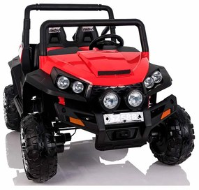 Carro elétrico para crianças Buggy RSX - 2,4 GHz, 24V, 4x4, 2 Lugares em pele, rodas em Borracha, rádio FM, Bluetooth Vermelho