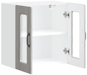 Armário de parede de cozinha porta vidro Kalmar cinza sonoma