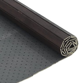 Tapete retangular 100x200 cm bambu castanho-escuro