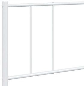 Estrutura de cama com cabeceira 193x203 cm metal branco
