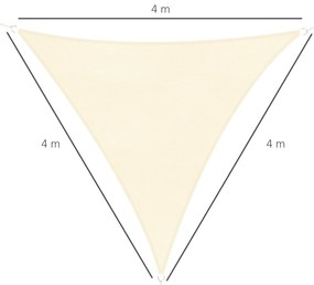 Vela de Sombra Triangular 4x4x4 m Toldo Vela de HDPE com Proteção UV A