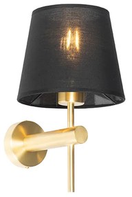 Candeeiro de parede moderno em latão com preto - Pluk Moderno