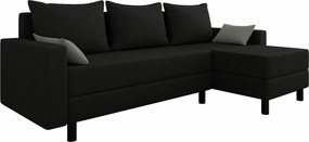 Sofá de canto Delaware 100, Cama com arrumação, 238x123x77cm, 94 kg, Pernas: Plástico