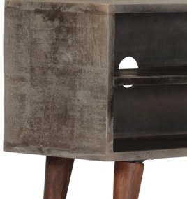 Móvel TV 130x30x46 cm madeira mangueira áspera maciça cinzento